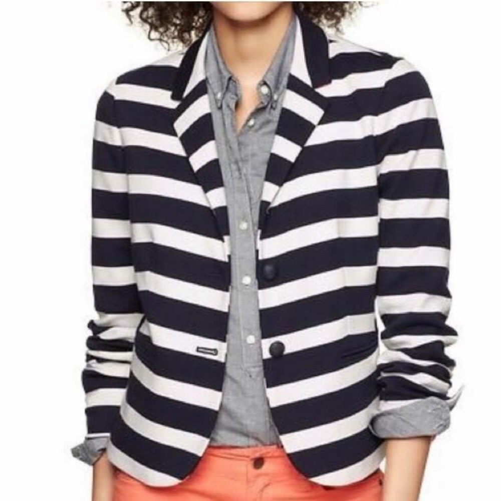 Gap Acadamy Blazer, size 10, navy and white stripe, business casual